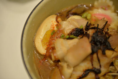 Close-up of soup in bowl