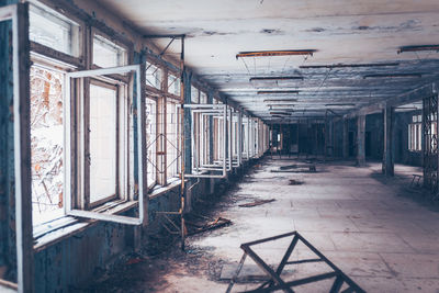 Interior of abandoned building