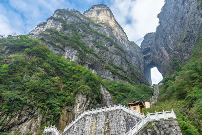 Low angle view of mountain against sky