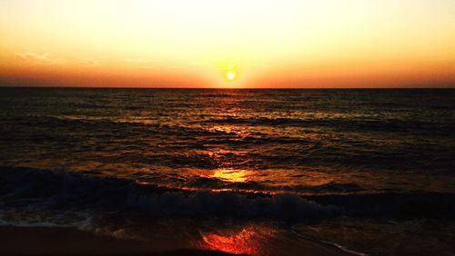Scenic view of sea during sunset