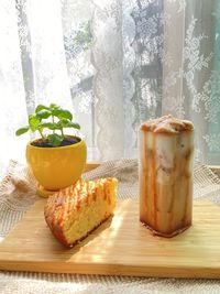 Close-up of food on table