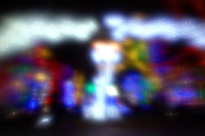 Defocused image of illuminated lights