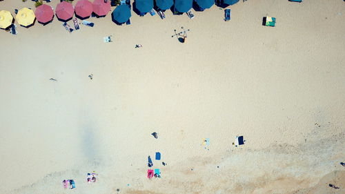 High angle view of people on beach