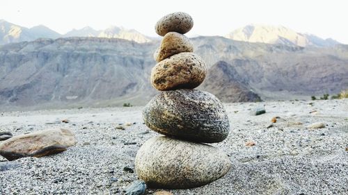 Stack of stones on beach