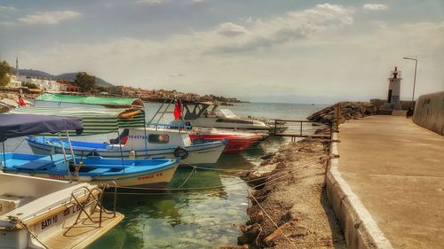 View of sea against cloudy sky
