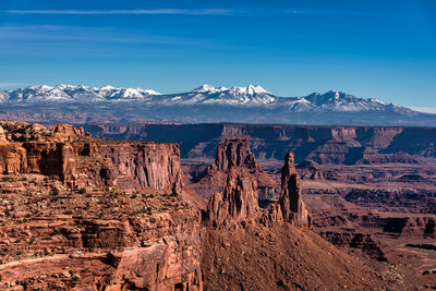 Panoramic view of landscape with mountain range in background