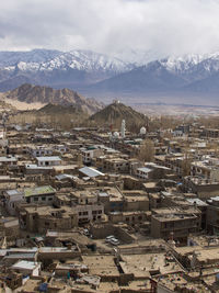 High angle view of townscape against sky