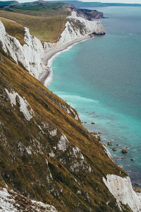 High angle view of sea shore