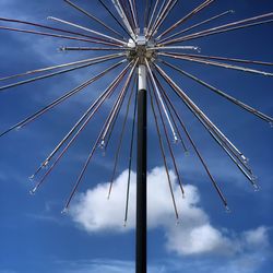 Low angle view of ferris wheel against blue sky
