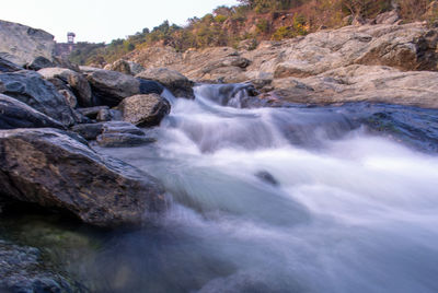 Scenic view of waterfall