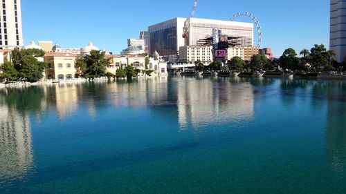 Reflection of buildings in water