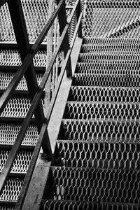 High angle view of metal grate