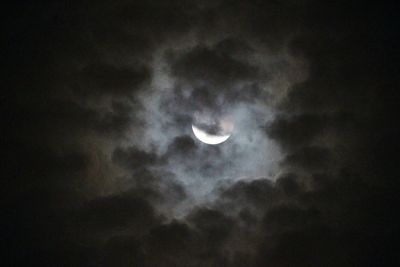 Low angle view of moon in sky