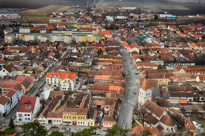High angle shot of townscape
