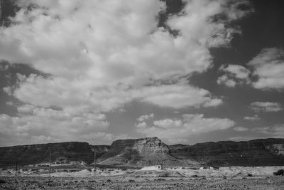 Scenic view of landscape against cloudy sky