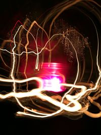 Close-up of light painting at night