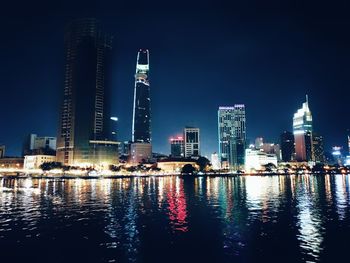 Illuminated city at night