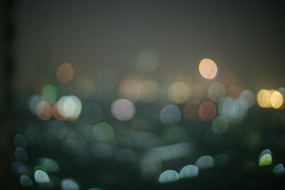 Defocused image of illuminated lights