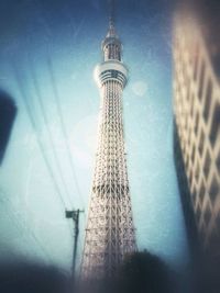 Low angle view of eiffel tower