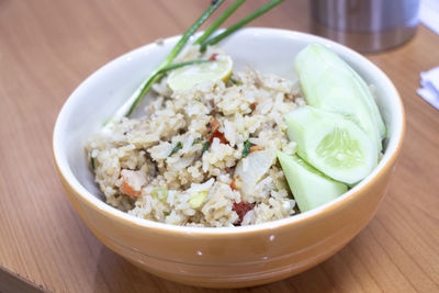 Close-up of meal served in bowl