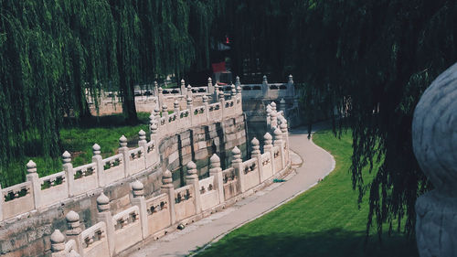 High angle view of historical building