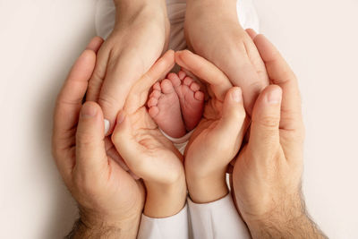 Close-up of hands of baby feet