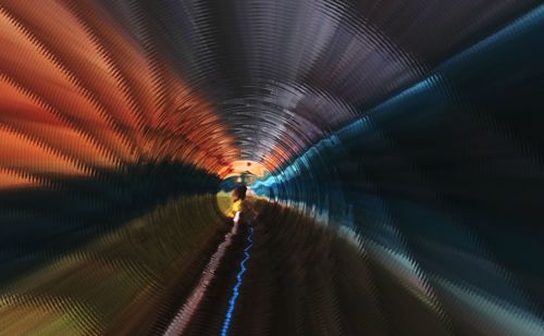 Illuminated lights in tunnel