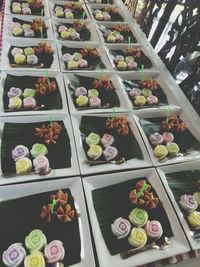 High angle view of vegetables for sale in store