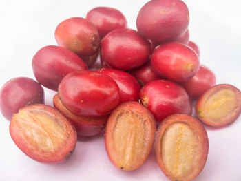 High angle view of fruits in bowl