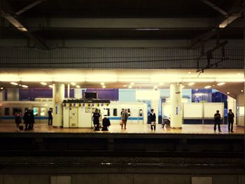 Train on railroad station platform