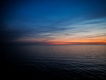 Scenic view of sea at sunset