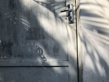 Close-up of closed door of old building