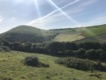 Scenic view of field against sky