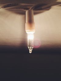 Close-up of lit lamp