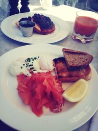 Close-up of served food