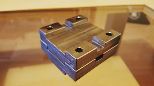 Close-up of box on table