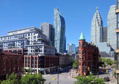 View of skyscrapers in city