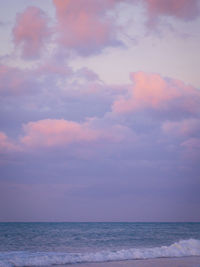 Scenic view of sea against sky at sunset