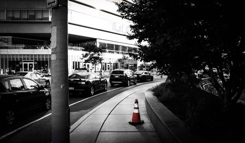 Road passing through city