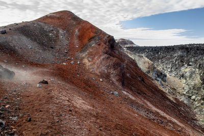 Scenic view of land against sky