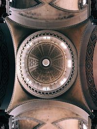 Directly below shot of ornate ceiling