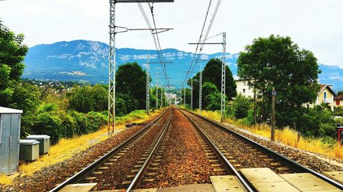 Railroad tracks on railroad track