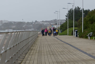 People walking on road