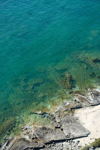 High angle view of beach