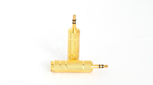 High angle view of cross against white background