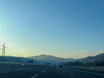 Highway against clear sky