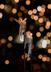 Close-up of illuminated christmas lights