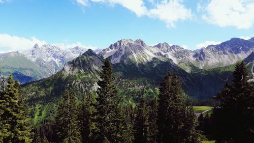 Scenic view of mountains against sky