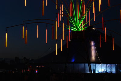 Illuminated buildings at night