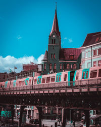 Low angle view of buildings in city